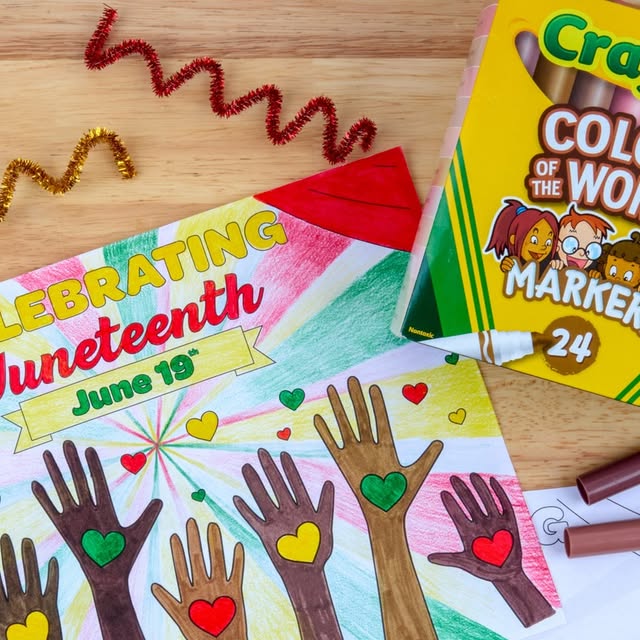 Juneteenth celebration poster made with Colors of the World markers
